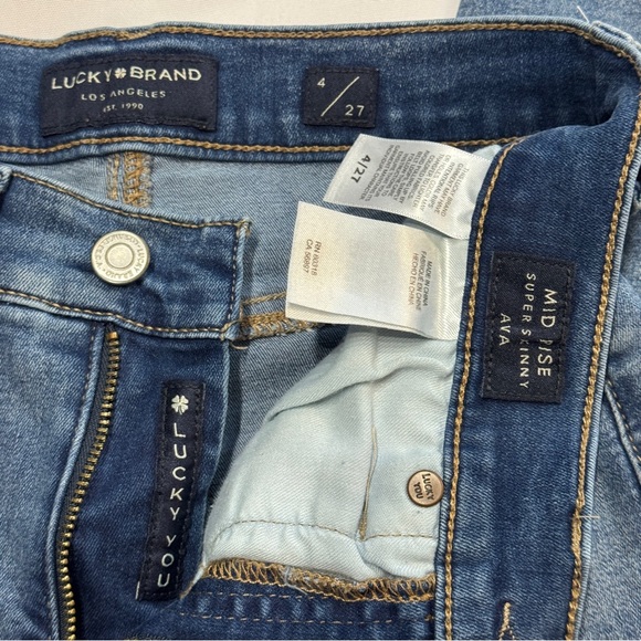 Lucky Brand Mid Rise AVA Super Skinny Denim Jeans 4/27 4 Regular 27” waist - Picture 6 of 7